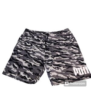 PUMA Men's Camo All Over Print Fleece Shorts, sz 4XL
